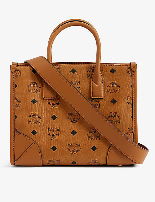 MCM: München small canvas and leather tote bag