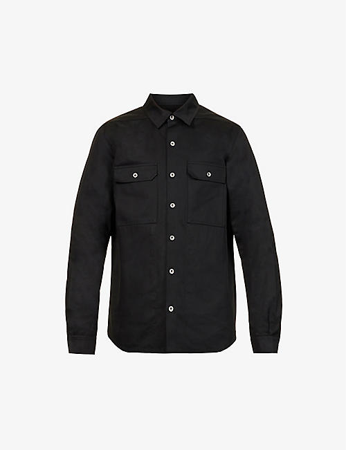 RICK OWENS DRKSHDW: Point-collar relaxed-fit organic-cotton overshirt