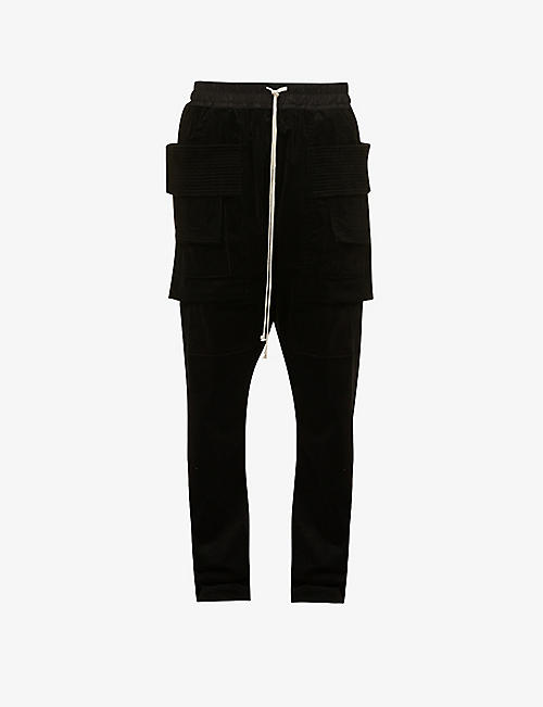 RICK OWENS DRKSHDW: Creatch tapered organic-cotton-blend trousers