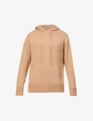 Relaxed-fit ribbed-trim cashmere hoody