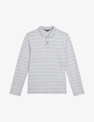 TED BAKER: Penine textured-stripes cotton polo