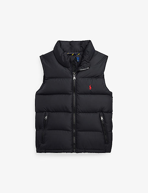 RALPH LAUREN: Logo-embroidered quilted recycled polyester-down gilet 4-7 years