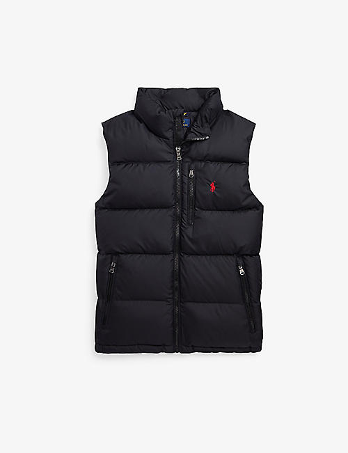 RALPH LAUREN: Logo-embroidered quilted recycled polyester-down gilet 6-14 years