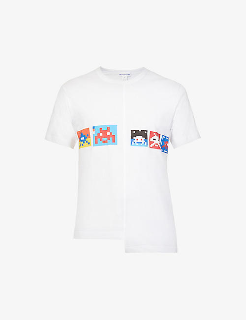 COMME DE GARCON SHIRT: Graphic-print relaxed-fit cotton-jersey T-shirt