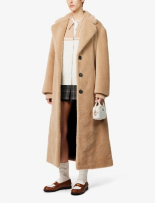 MIU MIU Notched-lapel relaxed-fit alpaca and cotton-blend coat