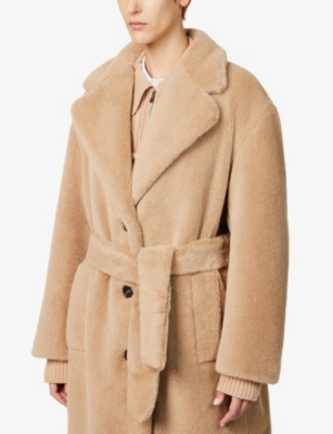 MIU MIU Notched-lapel relaxed-fit alpaca and cotton-blend coat