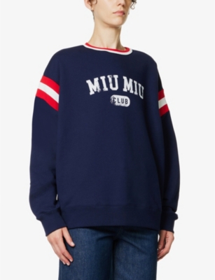 MIU MIU Felpa logo-print cotton sweatshirt