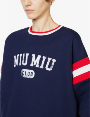 MIU MIU Felpa logo-print cotton sweatshirt