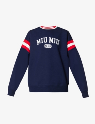 MIU MIU - Felpa logo-print cotton sweatshirt | Selfridges.com