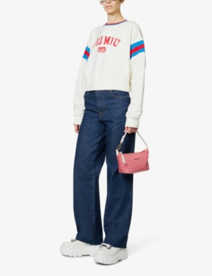 MIU MIU Felpa logo-print cotton sweatshirt