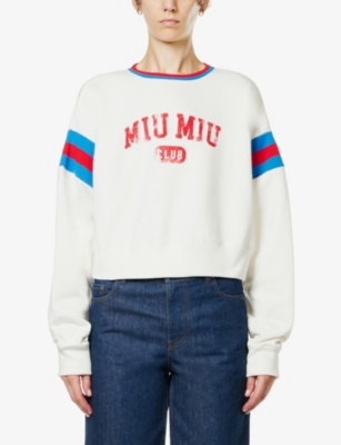 MIU MIU Felpa logo-print cotton sweatshirt