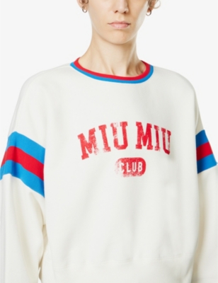 MIU MIU Felpa logo-print cotton sweatshirt