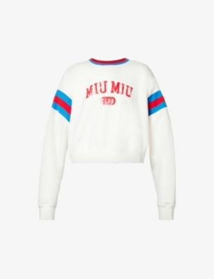 MIU MIU - Felpa logo-print cotton sweatshirt | Selfridges.com