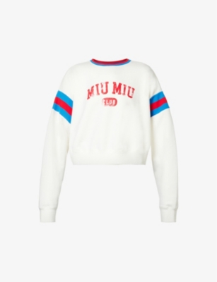 MIU MIU Felpa logo-print cotton sweatshirt