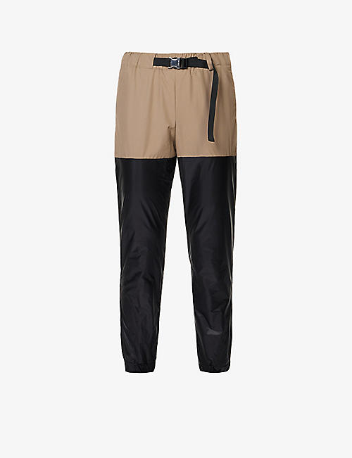 SACAI: Detachable-belt elasticated-hem shell trousers