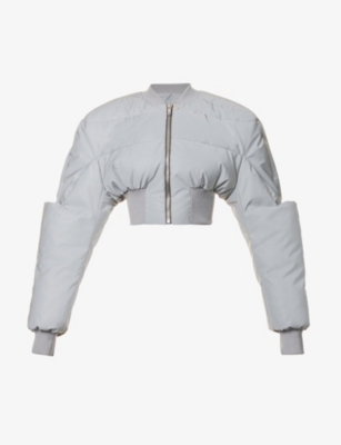 RICK OWENS - Girdered cropped shell-down bomber jacket