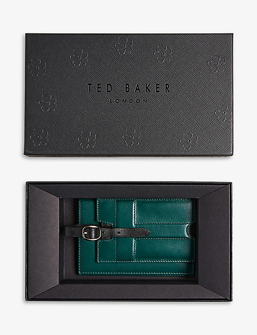 TED BAKER: Ansam logo-embossed leather passport holder and luggage tag set