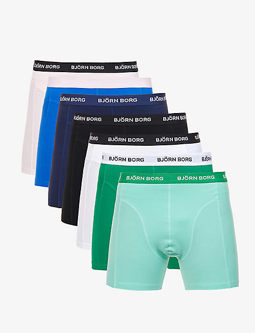 BJORN BORG: Essential branded stretch-cotton boxers pack of seven