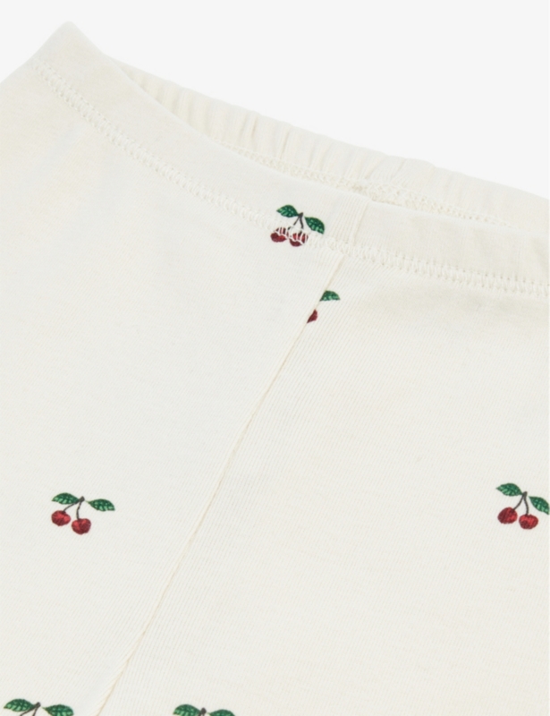 Cherry-print elasticated cotton leggings 0-3 months