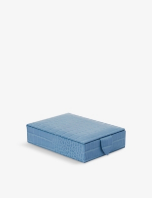 SMYTHSON: Mara travel tray croc-embossed leather jewellery box