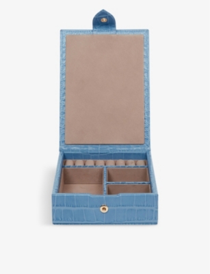 SMYTHSON: Mara travel tray croc-embossed leather jewellery box