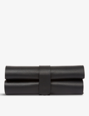 SMYTHSON: Branded cross-grained leather chess roll