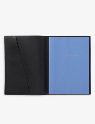 SMYTHSON: Ludlow Evergreen refillable grained leather notebook 19.5cm x 14.5cm
