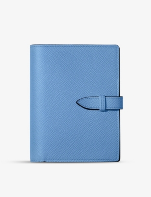 Smythson Panama Living My Best Life Leather Notebook in Navy