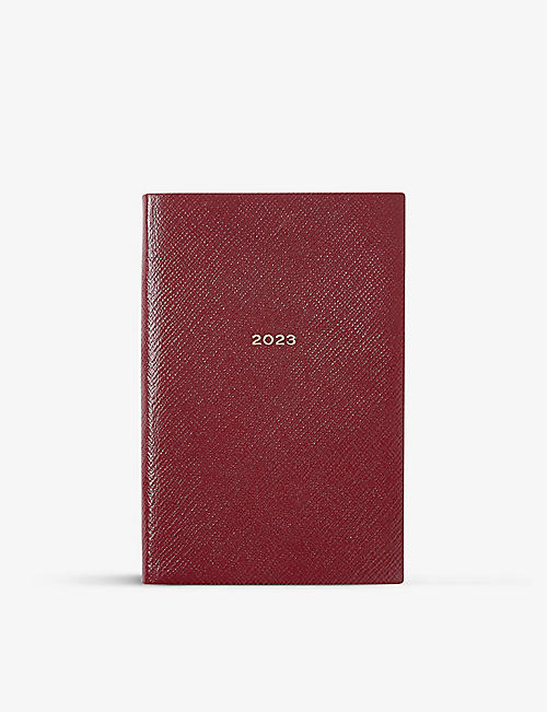 SMYTHSON: Chelsea Panama 2023 cross-grain leather diary 16.7cm x 11.2cm