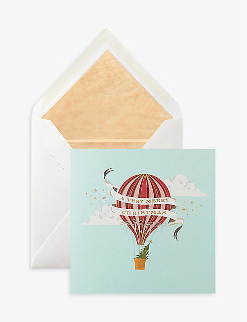 SMYTHSON: Hot Air Balloon box of 10 Christmas card set 15cm