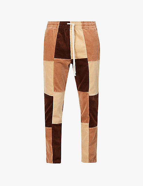 PACSUN: Patchwork regular-fit straight-leg cotton-blend trousers
