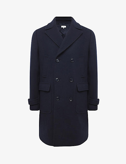 REISS: Fall double-breasted wool-blend coat