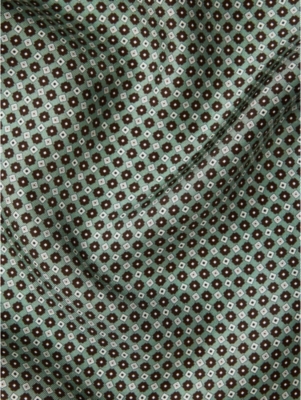 REISS: Bampton geometric-print silk pocket square