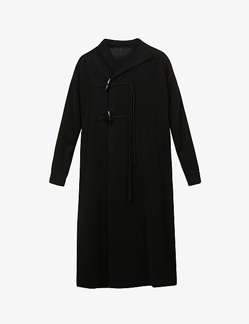 YS: Relaxed-fit toggle-fastened wool-blend coat