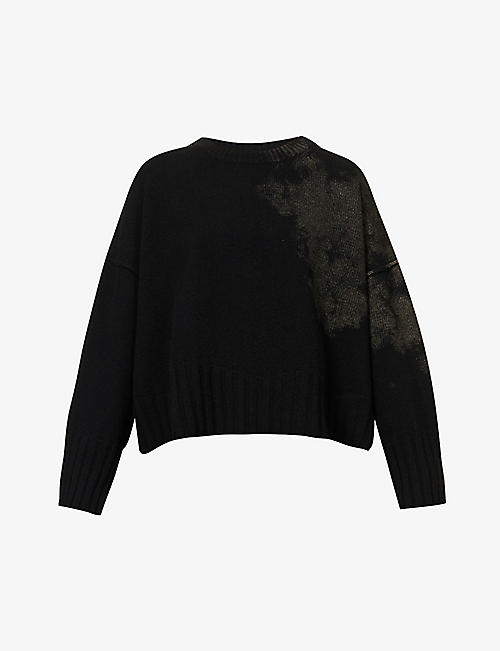 ISABEL BENENATO: Bleached-pattern relaxed-fit wool and cashmere knitted jumper