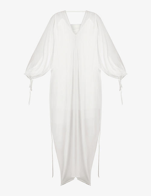 ISABEL BENENATO: Low-back semi-sheer silk maxi dress