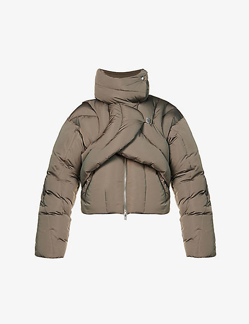 HELIOT EMIL: Connective front-overlay shell-down jacket