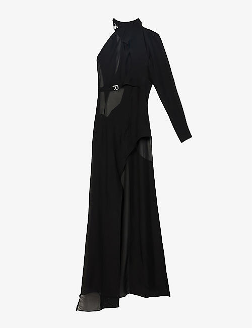 HELIOT EMIL: Solitary one-shoulder silk maxi dress
