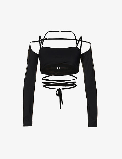 HELIOT EMIL: Alike square-neckline slim-fit stretch-woven top