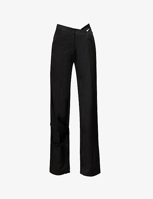 HELIOT EMIL: Fluid wide-leg high-rise stretch-woven trousers