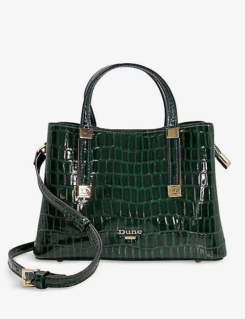 DUNE: Dinkydorrie croc-embossed patent faux-leather tote bag