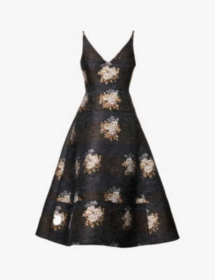 ERDEM DORIS FLORAL-PRINT WOVEN MIDI DRESS