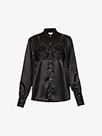 VAQUERA NYC: Dropped-shoulder relaxed-fit stretch-satin shirt