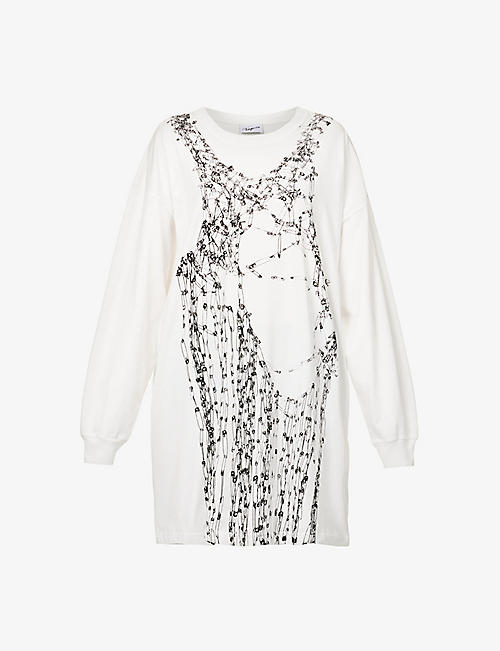 VAQUERA NYC: Abstract-print oversized cotton T-shirt
