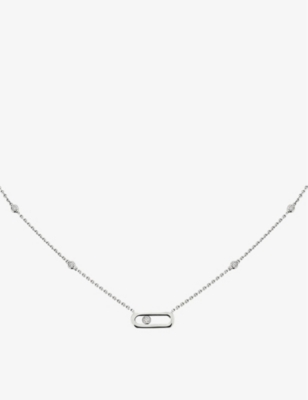 MESSIKA: Move Uno 18ct white-gold and 0.10ct diamond necklace