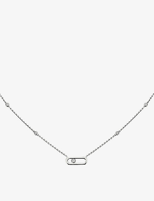 MESSIKA: Move Uno 18ct white-gold and 0.10ct diamond necklace