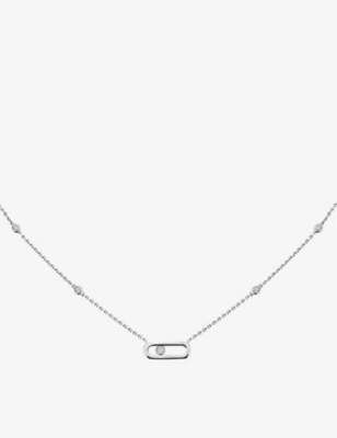 MESSIKA: Move Uno 18ct white-gold and 0.10ct diamond necklace