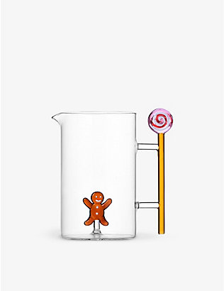 ICHENDORF: Lollipop and gingerbread man glass pitcher 18cm