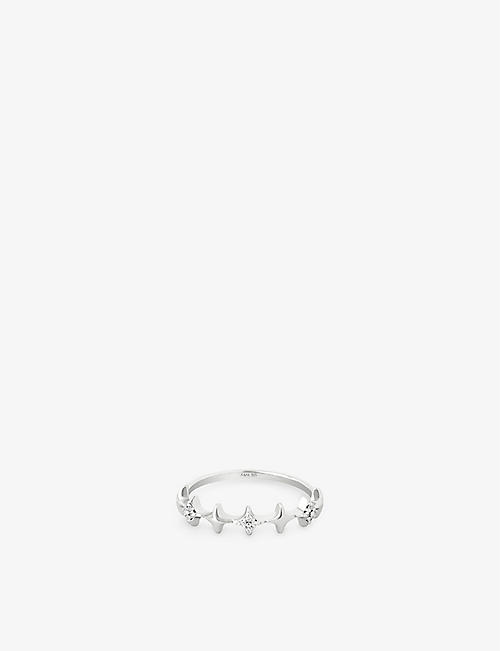 ASTRID & MIYU: Cosmic Star recycled sterling silver and cubic zirconia ring