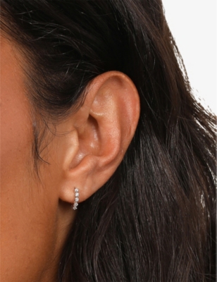 ASTRID & MIYU: Illume recycled sterling silver and cubic zirconia single earring